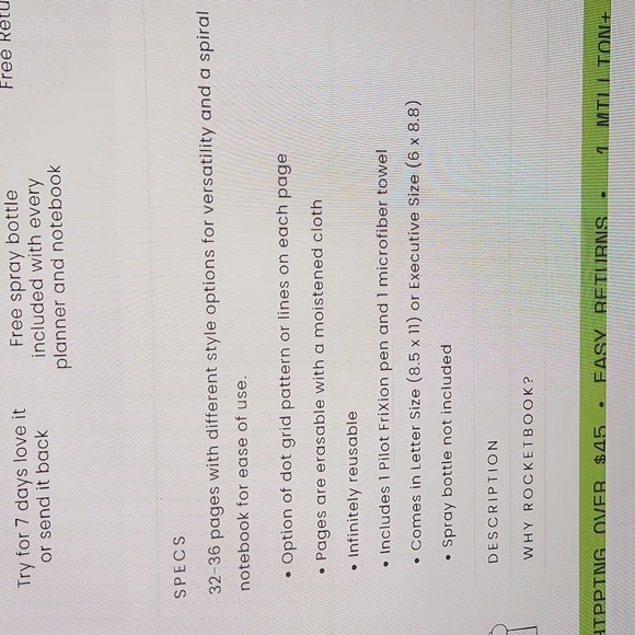 Rocketbook Reusable Core Executive Size Notebook and Pen - Picture 7 of 7